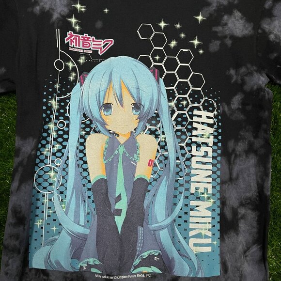 Hatsune Miku Anime Pictographic Tie-dye T-shirts size Small - Picture 3 of 4